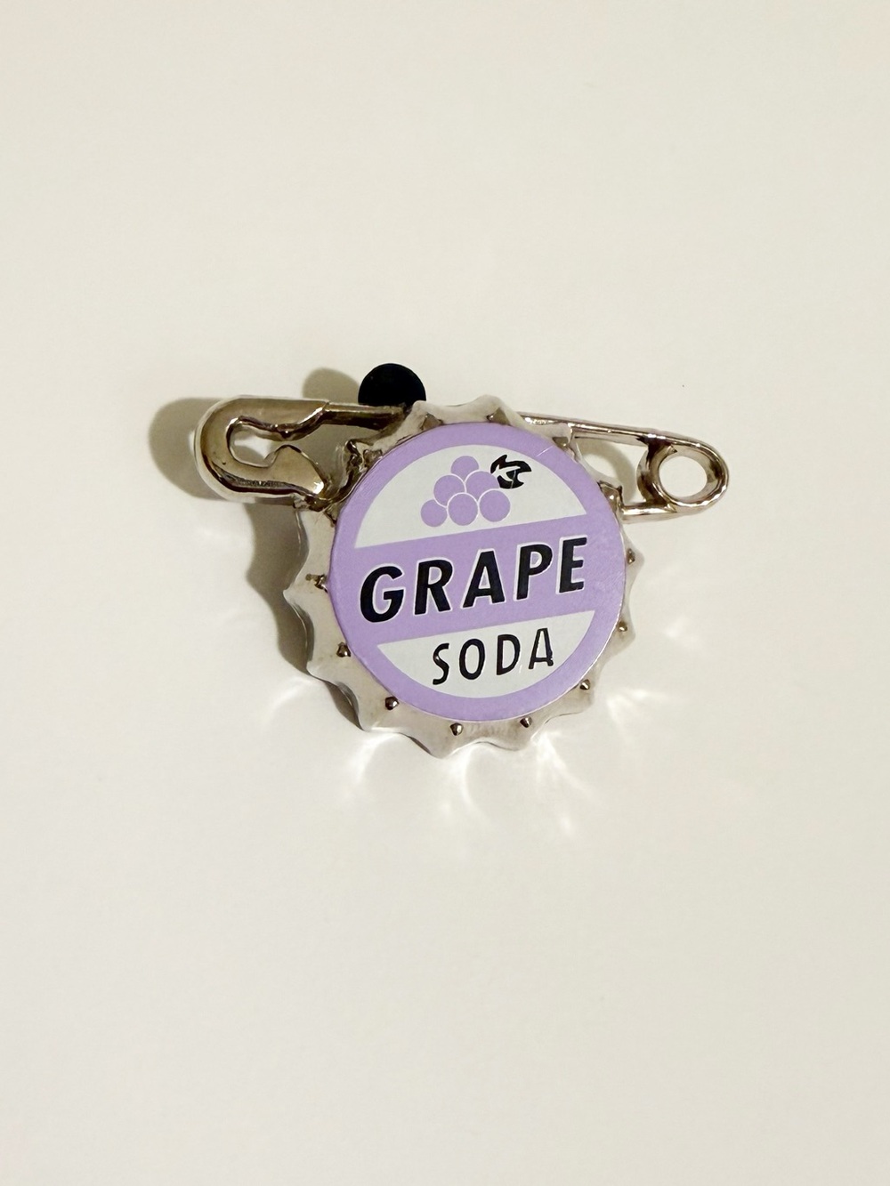 Disney Grape Soda Bottle Cap Enamel Pin - Lavender & White